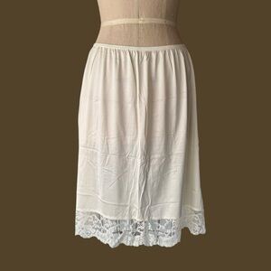 Vintage 60s Vassarette Cream Lace Slip Skirt